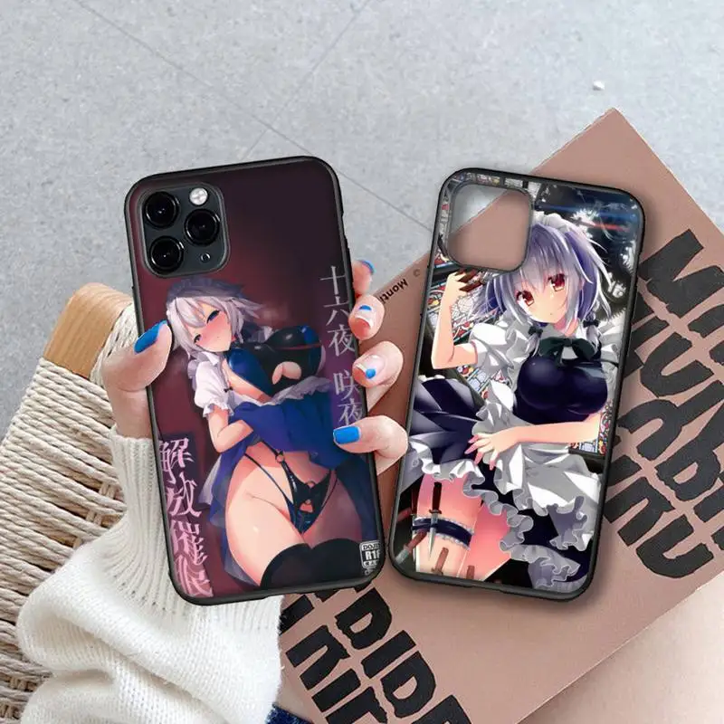 Sexy Japanese Anime Girl Izayoi Sakuya Phone Case For iPhone 13 11 12 Pro XS MAX Mini 8 7 6S Plus X 2020 XR 13 Pro Phone Covers