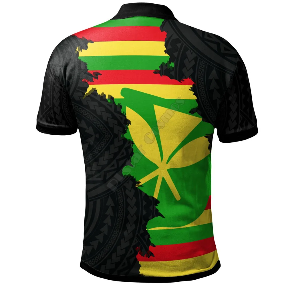 Hawaii Polo Shirt Wrap Flag and Polynesian Paterns 3D Printed Polo Shirt Men for Women Short Sleeve Summer T-shirt