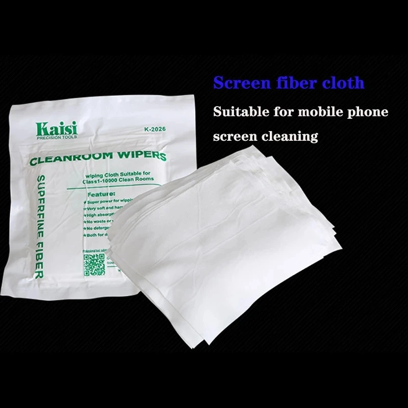 KAISI 50 قطعة/الوحدة الغبار خالية القماش مكافحة ساكنة ستوكات مسح نظيفة القماش للجوال LCD محمول شاشة LED مصباح تنظيف أدوات