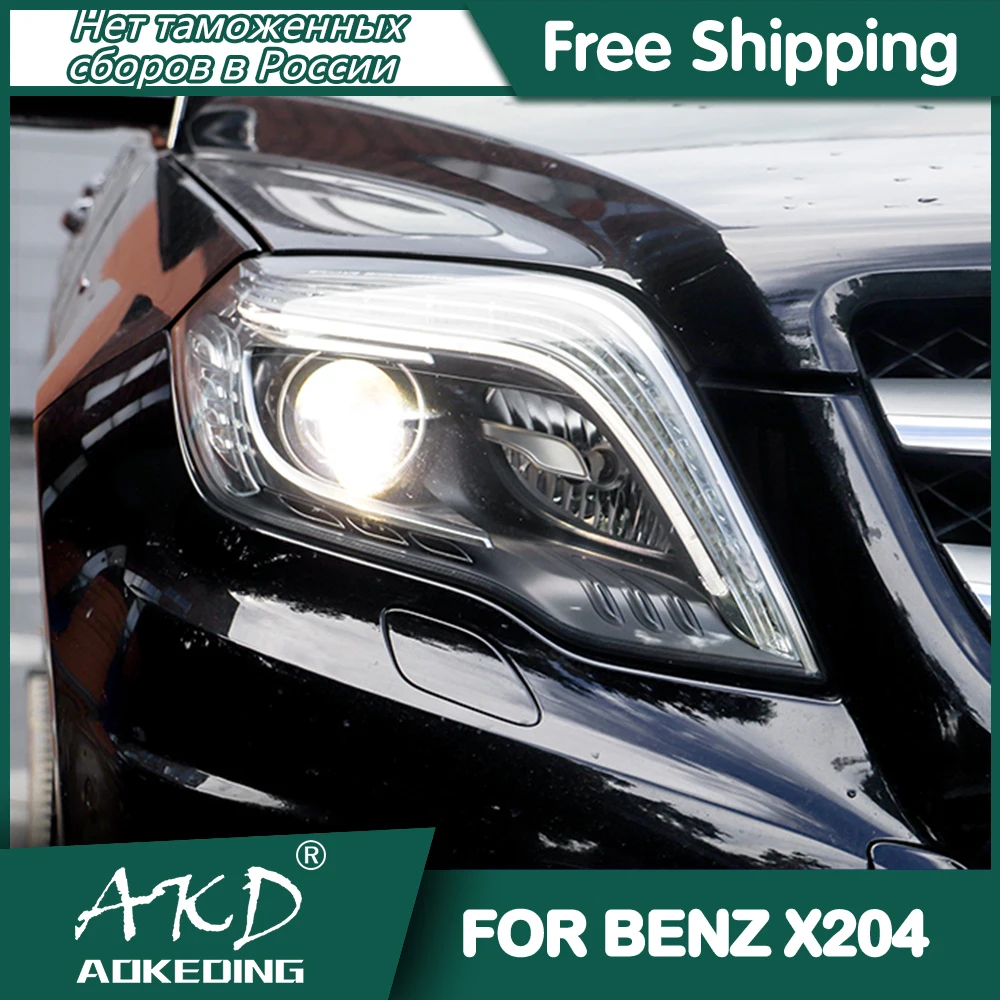 Car For BENZ GLK 300 2013-2016 Headlights DRL Hella LED Bi Xenon Bulb Fog Lights Car Accessory X204 glk260 200 Head Lamp