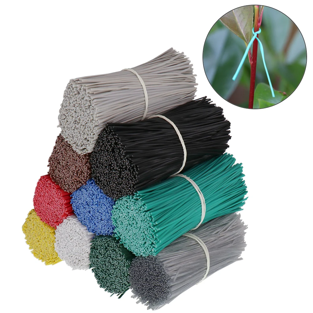 200 Pieces Garden Twist Ties 10/12/15/20 Cm Reusable Tie 10 Colors Flat Round Outdoor Rattan Fixed Rope Gardening Tool Supplies