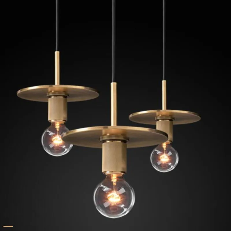 

American Lamp Edison E27 LED Chandelier Led Hanging Chandelier Lighting copper Metal Glass Droplight Retro Suspension Lamp