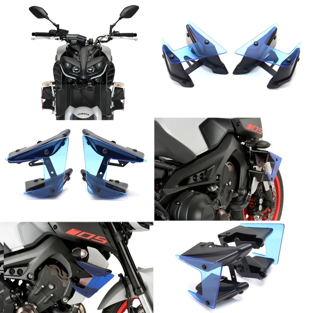 Novo para yamaha MT-09 mt09 mt 09 2017 2018 2019 2020 peças da motocicleta lado downforce nu spoilers fixo winglet carenagem asa