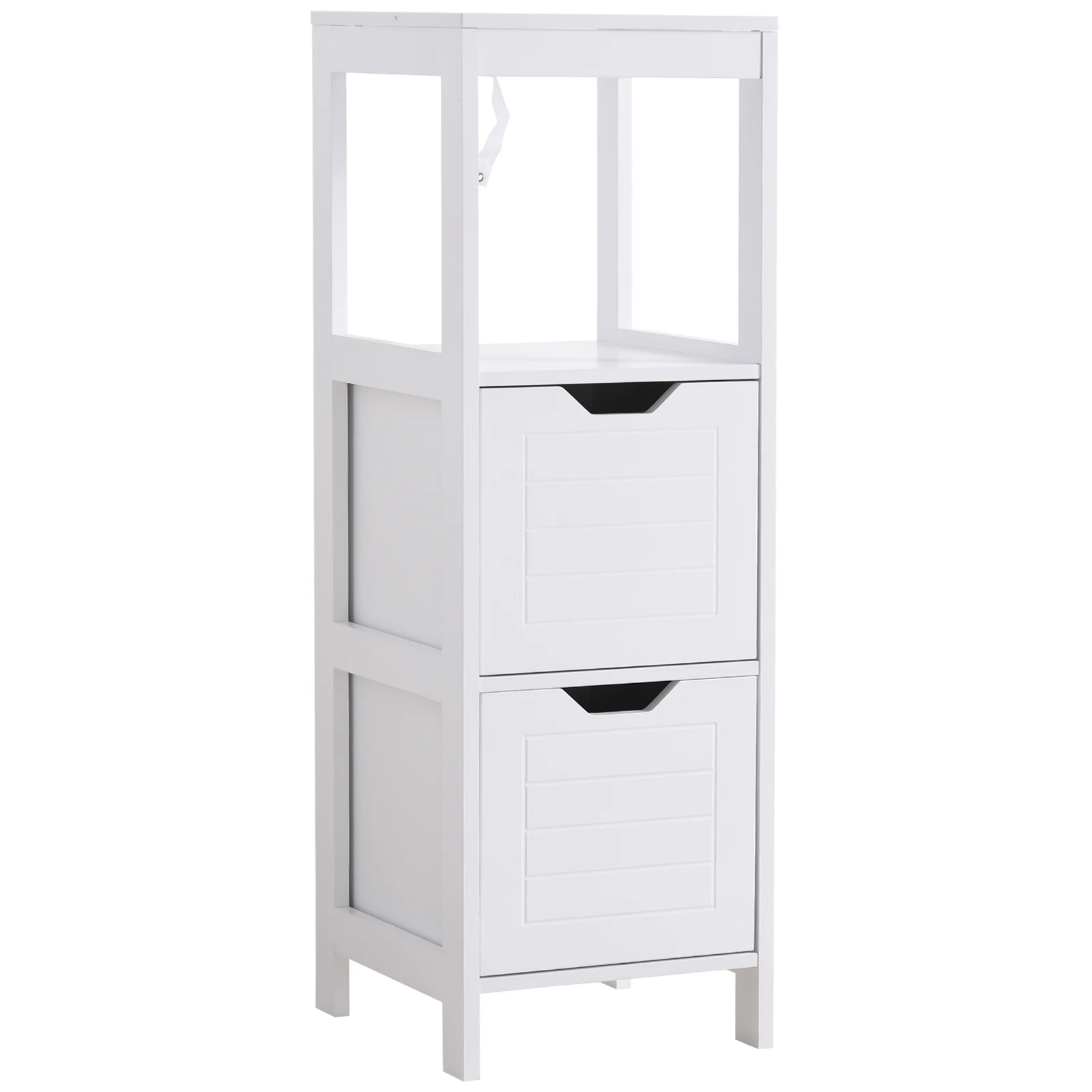 Kleankin bathroom cabinet with open shelf 2 drawers 30x30x89 cm