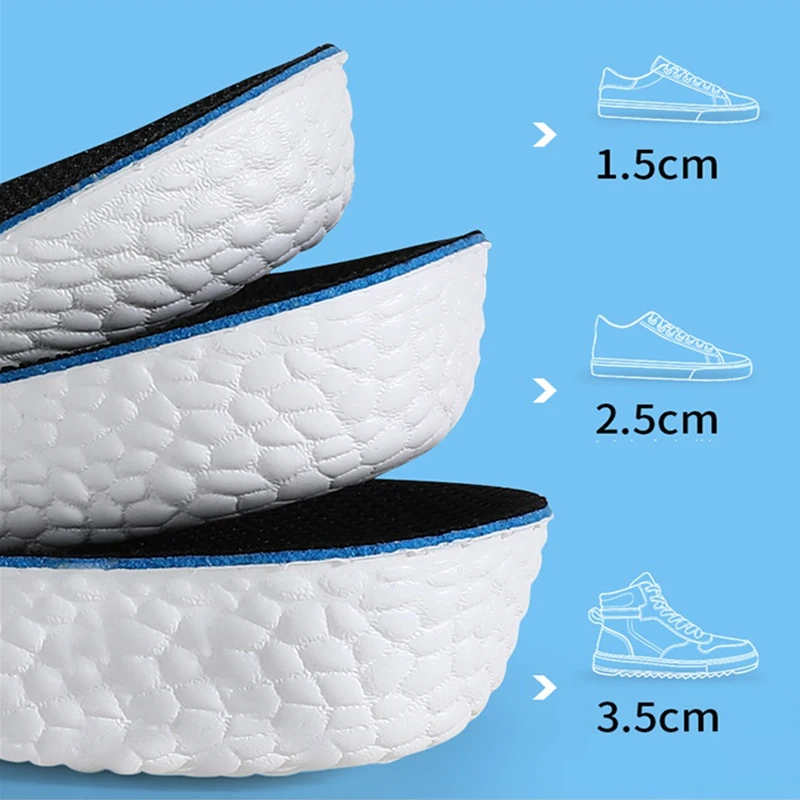 Arch Support Increase Height Insoles Light Weight Soft Elastic Lift for Men Women Shoes Pads 1.5CM 2.5CM 3.5CM Heighten Lift