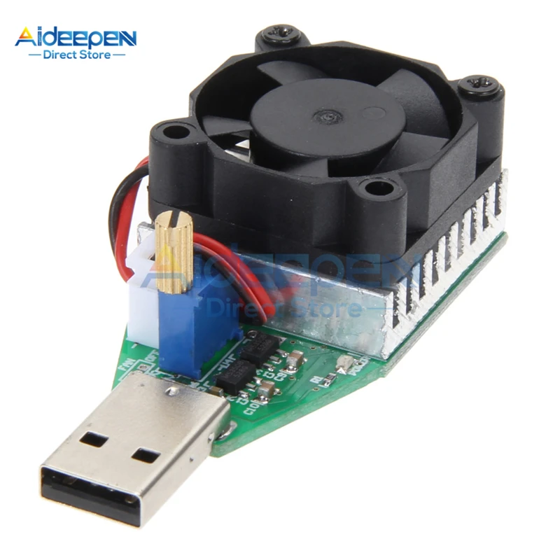 15W DC 3V-21V Electronic Test Load resistor USB Interface Battery Discharge Capacity Tester with Fan Adjustable Current Module