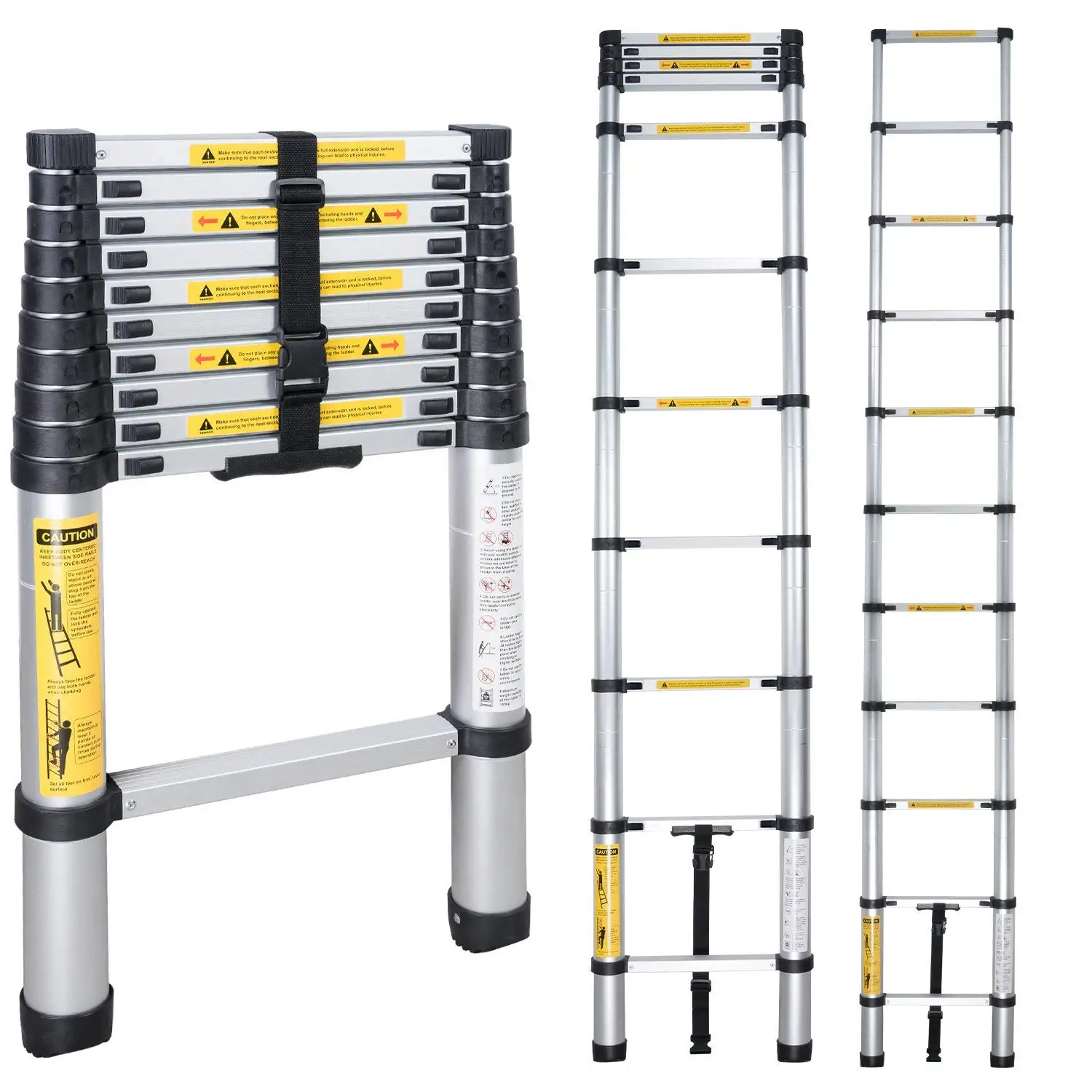 Telescopic Ladder EN131 10.5ft3.2mAluminum Telescopic Extension Tall Multi Purpose telescopic ladder