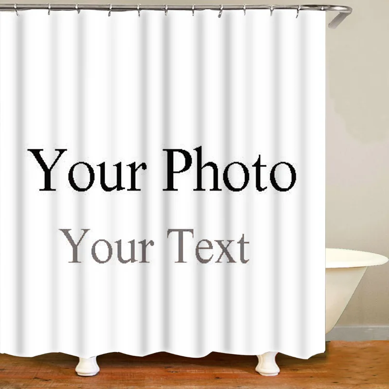 Custom Shower Curtain Set for Bathroom Your Photo Text Logo Personalised Shower Curtain Bath Curtains Mats Rug Carpet Home Decor