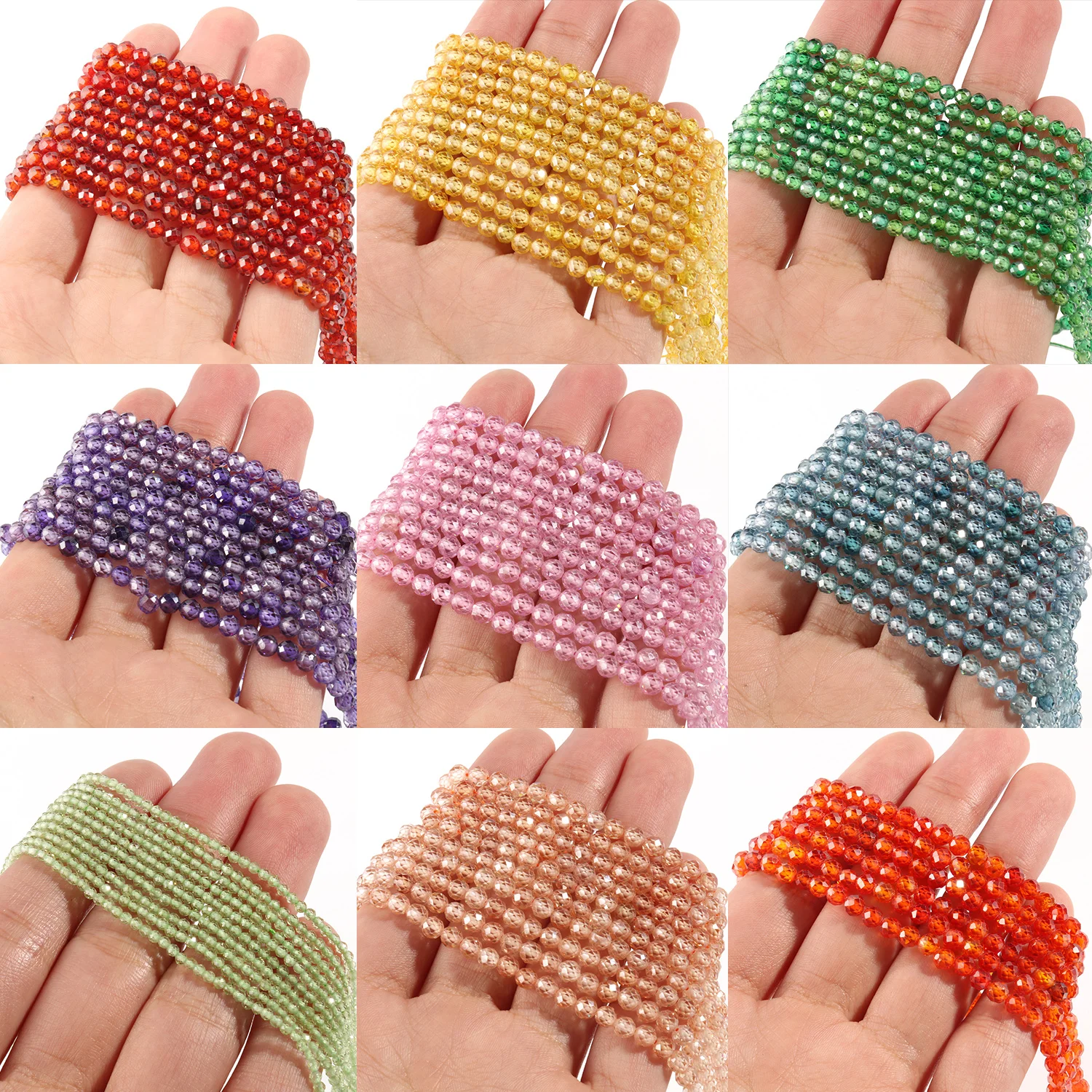 8 Colors Natural Faceted Zircon Beads 2 3 4mm Loose Spacer Beads For Jewelry Making Diy Charm Handmade Necklace Accessories 15”