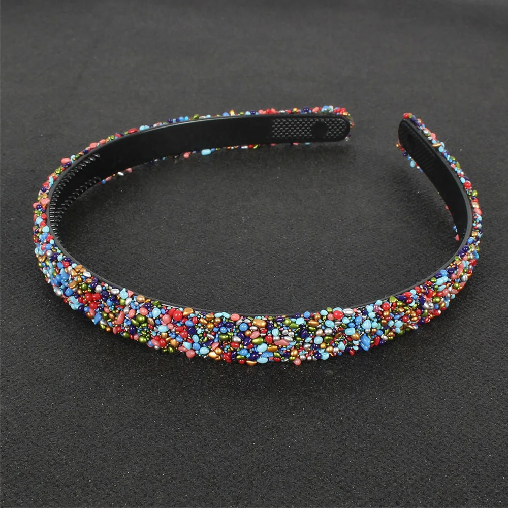 Headdress Women Rhinestones Luxury Crystal Simple Pearl Headbands Hair Hoop Hair Accessories Crystal Hairbands