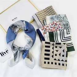 Satin Silk Shawl Summer Neckerchief Square Scarf For Women Hijab Headscarf Female Hair Bands Headband Head Wraps Foulard Bandana