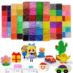 Novo 72 cores 39000 pçs perler kit de brinquedo 5mm 2.6mm hama contas 3d puzzle diy brinquedo crianças criativo artesanal brinquedo presente