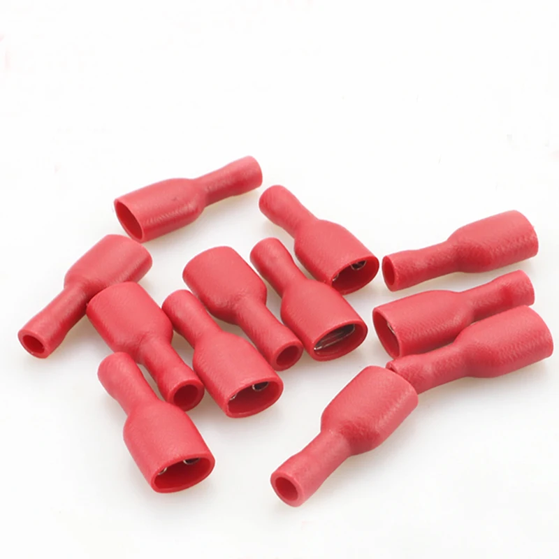 1000x 4.8mm Fully Insulated Blue Red Female Electrical Spade Crimp Connector Terminals