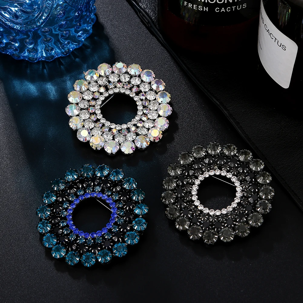 CORUIXI Garland Brooch Austrian Colored Crystal Round Jewelry Factory Wholesale Prom Party Wedding Accessories HP086