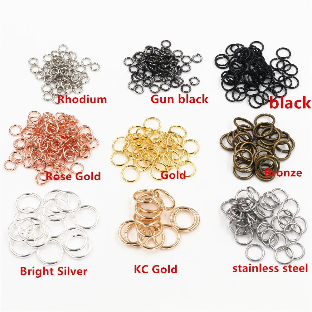 200pcs/Lot 3/4/5/6/7/8/10/12mm Metal DIY Jewelry Findings Open Single Loops Jump Rings & Split Ring for jewelry making