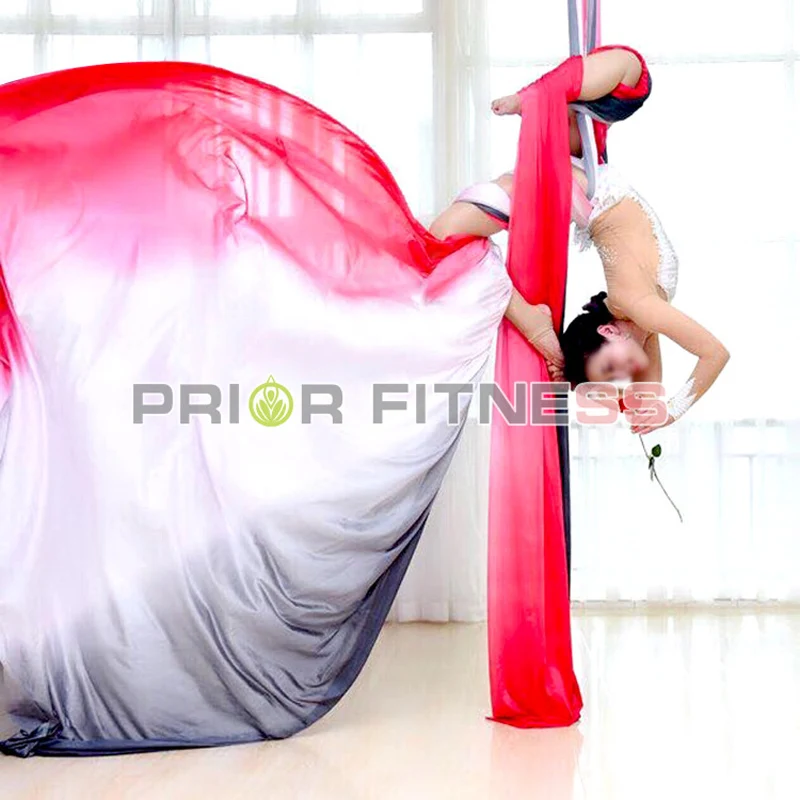 16 yards 14.7 meters Aerial Silk Fabric Low Stretch Gradient Colors Yoga Cloth Acrobatic Performance Sling