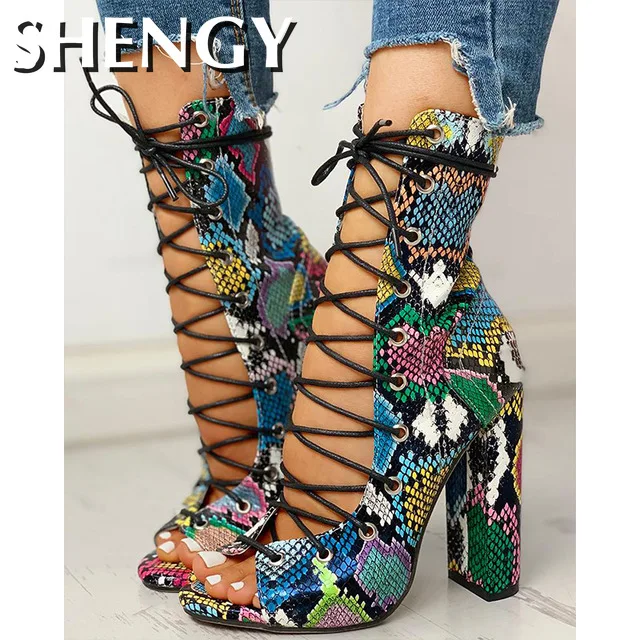 Nightclub Serpentine High Heels Spring Women Fashion High Heels 10cm Heels Platform Sandals Party Wedding Shoes Sandalias 2022