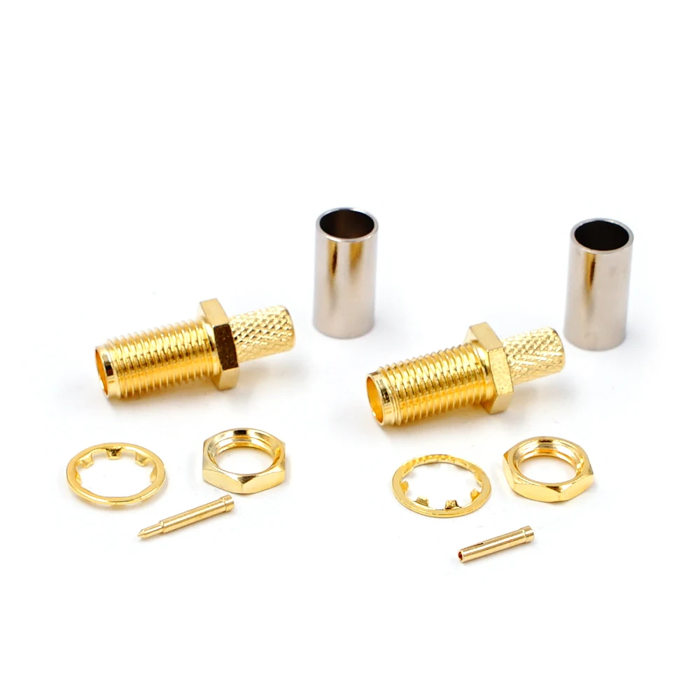 10PCS Sma-buchse Adapter RF Verbinder Sma-buchse Crimpen für RG58 RG142 RG400 LMR195 Kabel Draht SMA Stecker adapter – Detail 1