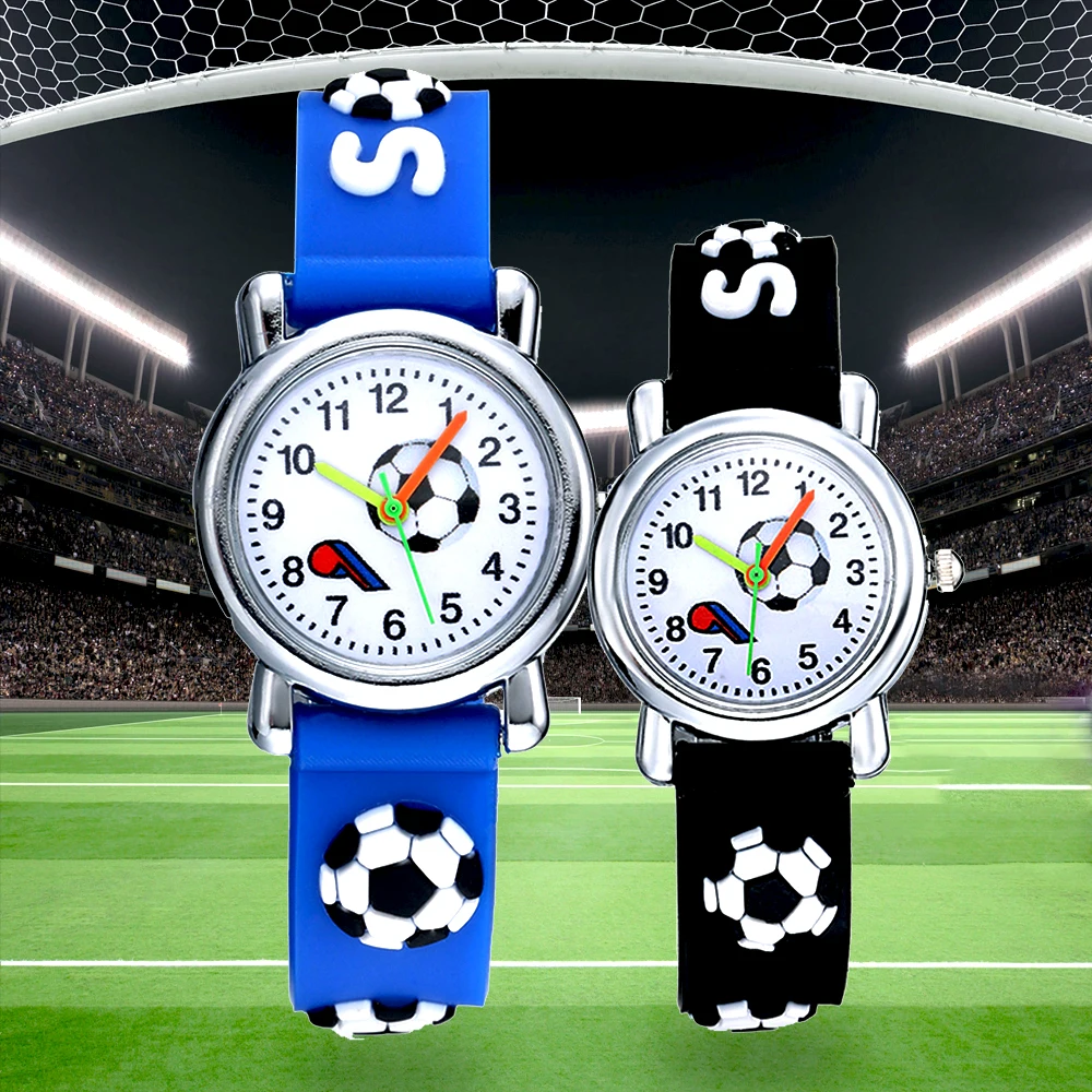 Calcio Silicone orologi per bambini Design unico Cartoon Ball orologio da polso ragazzo quarzo Montre Enfant bambini compleanni regalo reloj niño