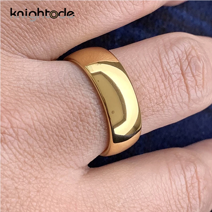 Classic Gold Color Wedding Band Tungsten Carbide Rings Women Men Engagement Gift Jewelry Dome Polished Finished Comfort Fit