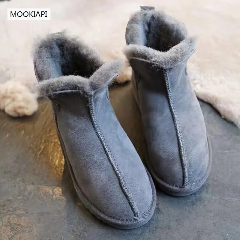 The latest high-quality snow boots in Europe in 2020 real sheepskin, 100% pure wool, women\'s shoes, free delivery