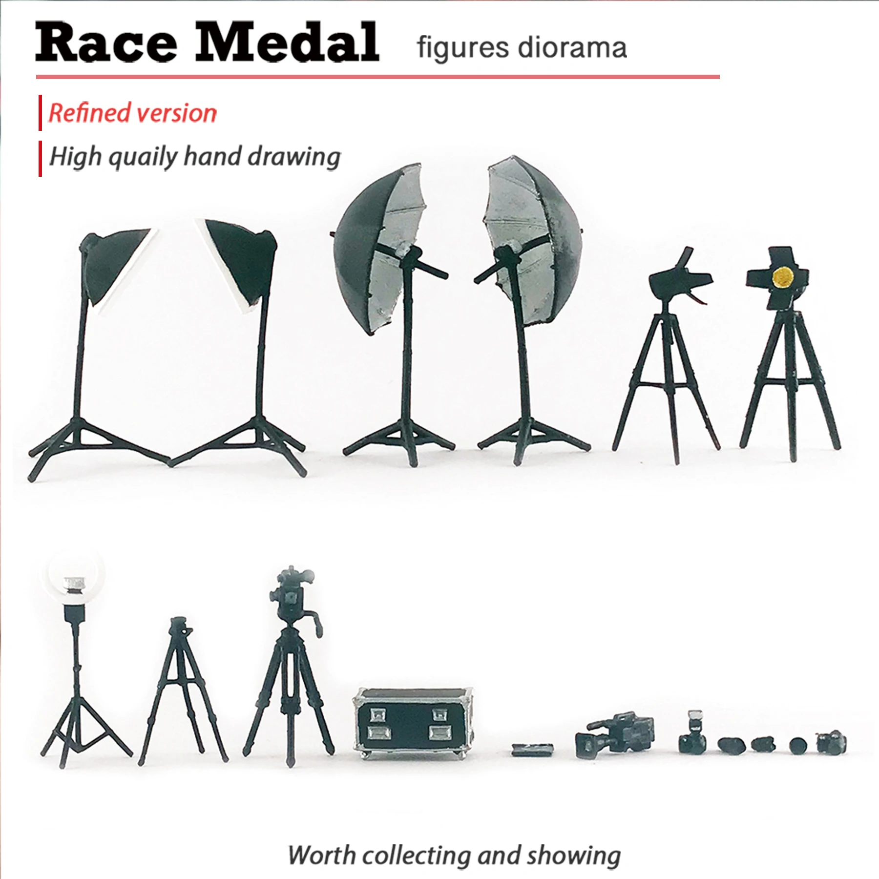 Racemedal1:64 Mini accessories Photography equipment accessory model toy hand-made resin scene model little figure