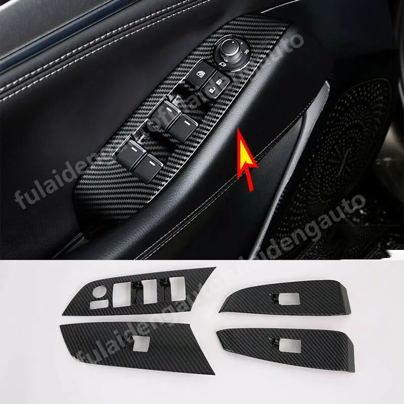 

Fit For Mazda 6 Atenza 2019-2021 New ABS Carbon fiber Door Windows Switch Lift Button Panel Trim Moulding Styling Accessories 4P