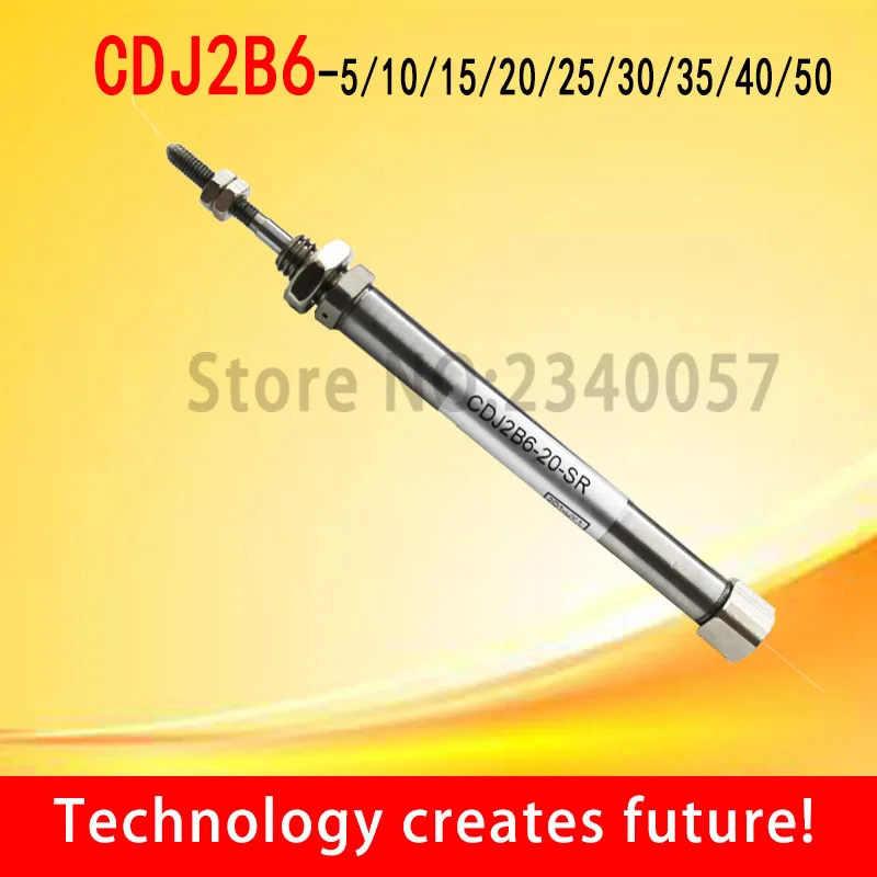 CDJ2B6 * 5 neumático de doble acción de una sola acción SMC, Mini cilindro de aire, diámetro de 6mm, carrera 5/10/15/20/25mm, CDJ2B6-5/10/15/20/25