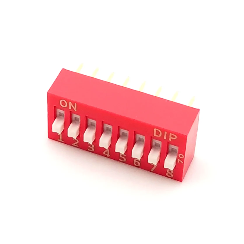 50PCS TAIWAN DIP Switch 2.54mm NDS Slide Type Switch 1P~12P Bit Position Way DIP Red Pitch Toggle Switch Red Snap Switch hjxrhal