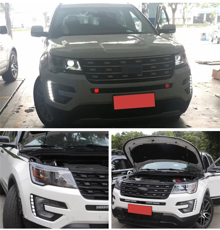 LED Front Fog Lamp Daytime Running Light Turning Light 2 Function For Ford Explorer 2016 2017 Accessories