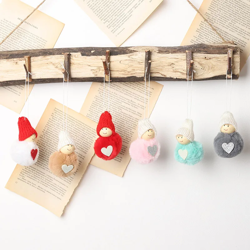 

Xmas New Year Decorations DIY Christmas items Plush Doll Pendants Mini Snowman Hanging Ornaments Assorted Colors for Holiday