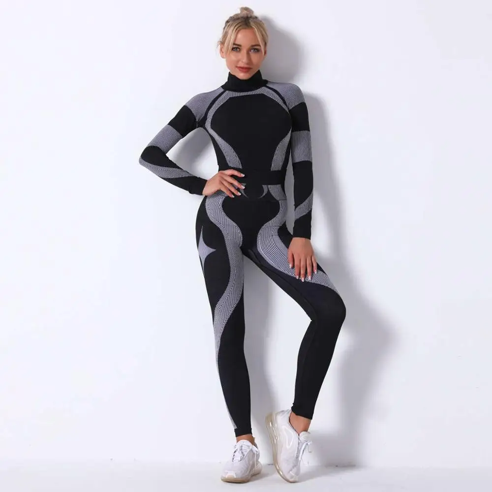 Women Thermal Underwear Suit Spring Autumn Winter Quick Dry Thermo Sporting Underwear Sets Female Fitness Gymming Long Johns 18A