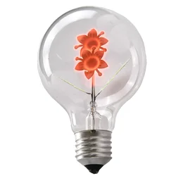 Creative personality flower bulb decoration bulb art LED bulb luminous dark red light source energy saving slightly bright 1W