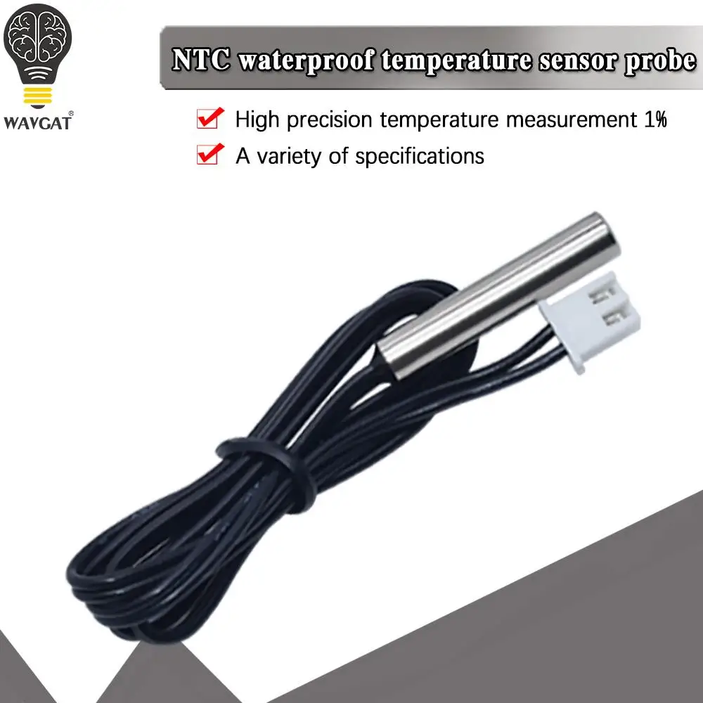 W1209 0.5m 1m 2m 3m Waterproof NTC Thermistor Accuracy Temperature Sensor 10K 1% 3950 Wire Cable Probe For Arduino W1401