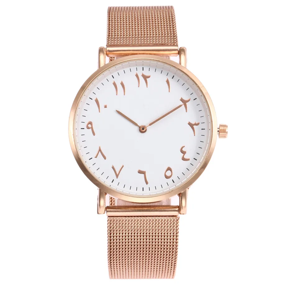 Fashion Arabic Watches Women Watches Stainless Steel Quartz Wristwatches Luxury Women Rose Gold Watch Ladies Watch Montre Femme