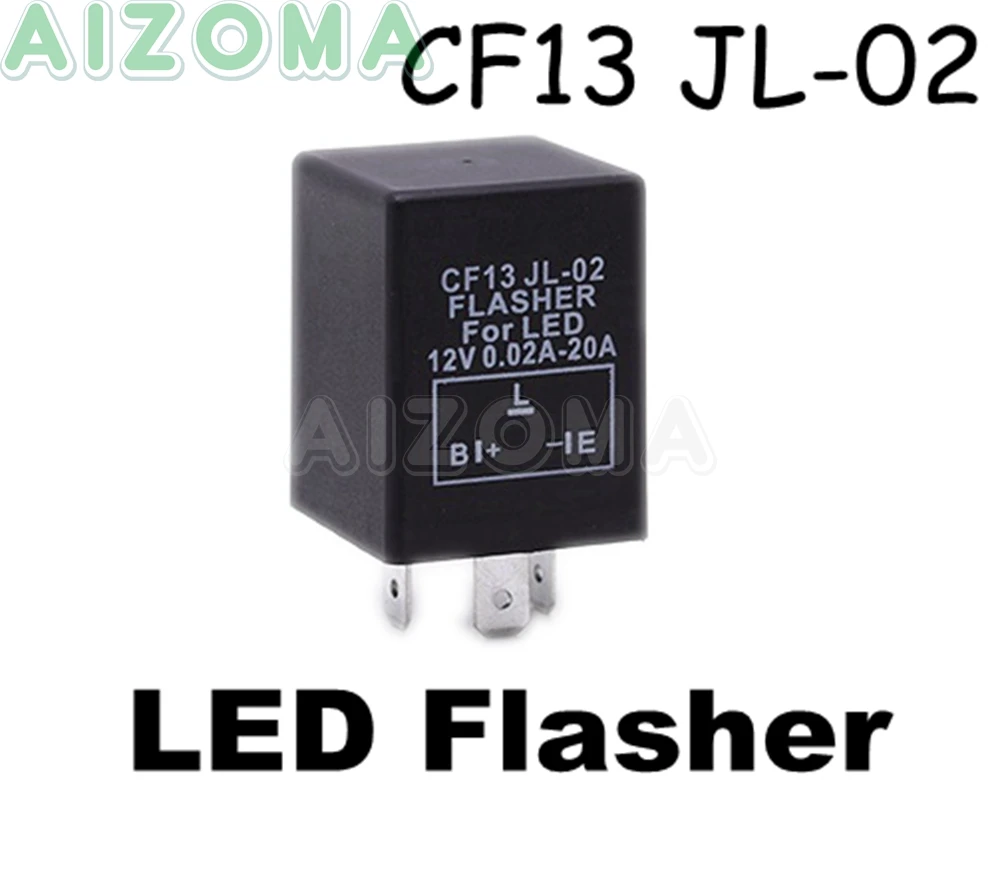 Black Universal 12v 3-Pin Car Flasher Relay Fix For LED Light Turn Signal Blinker Lamp Hyper Flash CF13 CF13JL EP34