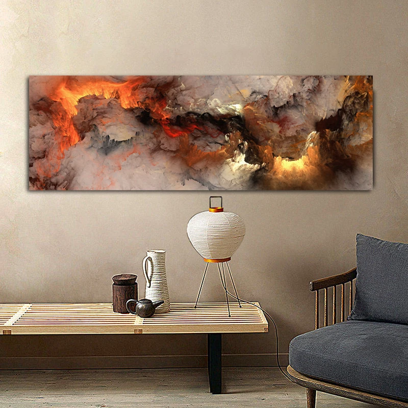 Color Tumbling Clouds Wall Art Picture Canvas Print Abstract Landscape Painting Fire Cloud Poster Prints Living Room Home Decor