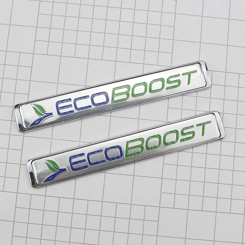 1 Pcs 3D ABS ECOBOOST Emblem Badge Sticker ECO BOOST Logo for  Focus Stickers 14.0*2.5*0.5CM