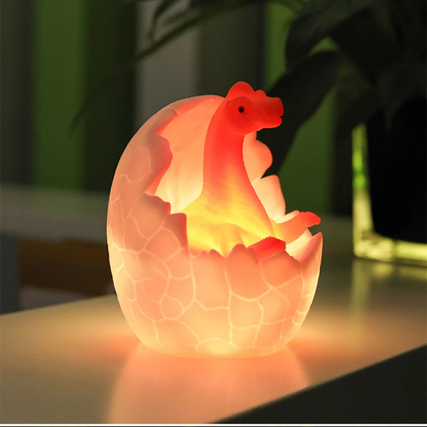 Dinosaur Night Light for Kids 3D Dinosaur Egg Glowing Toy Night Light Bedside Lamp Decoration, Christmas, Birthday Gifts