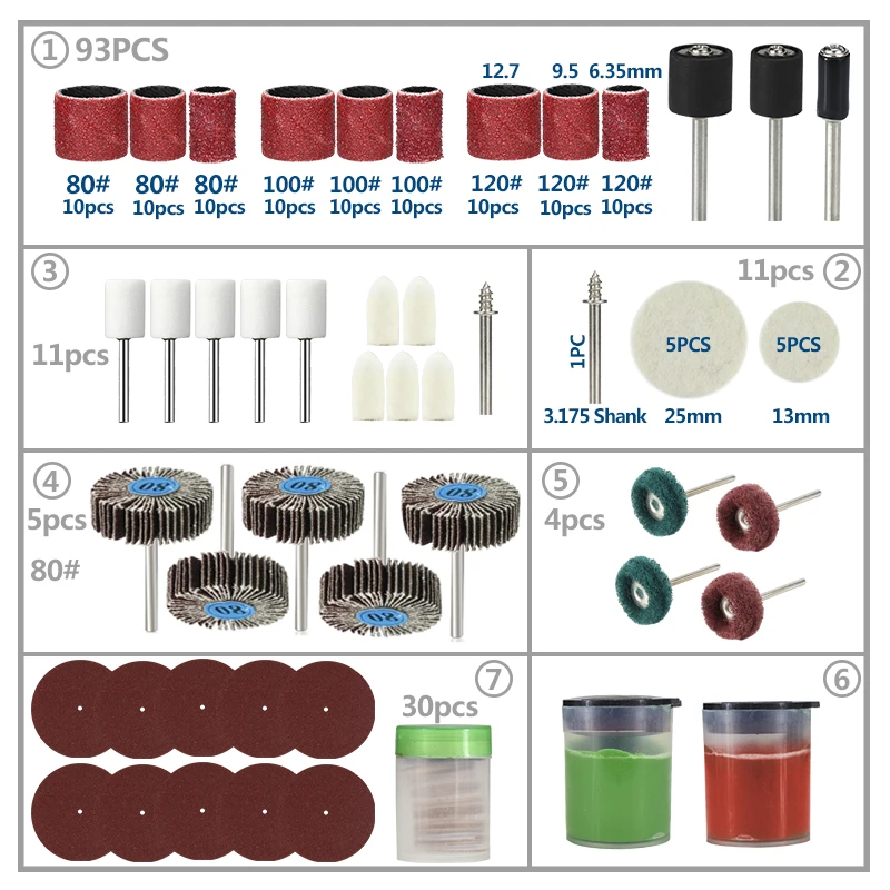 Accessori per utensili per lucidatura Utensili abrasivi per levigatura Lucidatura Rettifica Strumento per incisione su legno e metallo per utensili rotanti Dremel