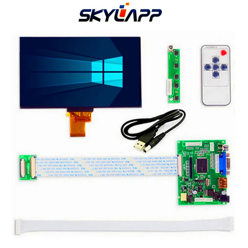 

7''Inch 40 pins 1024(RGB)*600 TFT EJ070NA-01J LCD Screen Display With Remote Driver Control Board 2AV HDMI VGA for Raspberry Pi