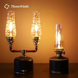 Thous Winds Outdoor Gas Lantern, Camping Tent Lamp, 18 Patterns Glass Lampshade, Emotional Camp Light, Lighting Camping Supplies