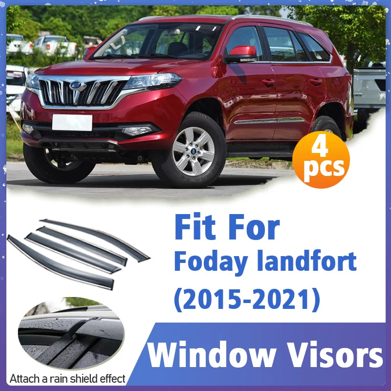 

Window Visor Guard for Foday Landfort 2015-2021 Vent Cover Trim Awnings Shelters Protection Sun Rain Deflector Auto Accessories