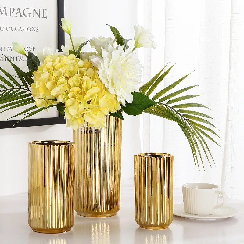 

Gold Plating Ceramic Vase, Flower Pot, Home Decoration Accessories, Modern Home Decor, Decor Tools