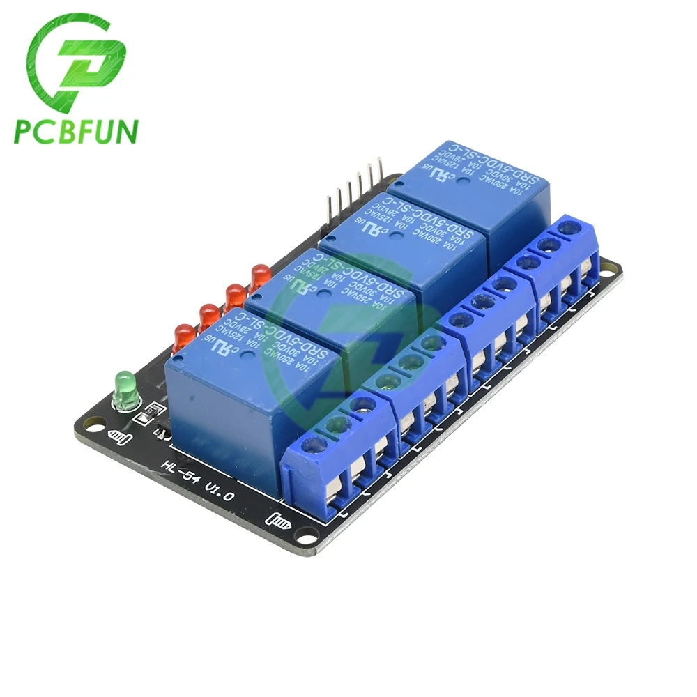 5V Eight 4 Channel 4 CH Relay Module For PIC AVR DSP ARM For Arduino Max Output DC 30V 10A AC 250V 10A SINGLE SPDT Relay