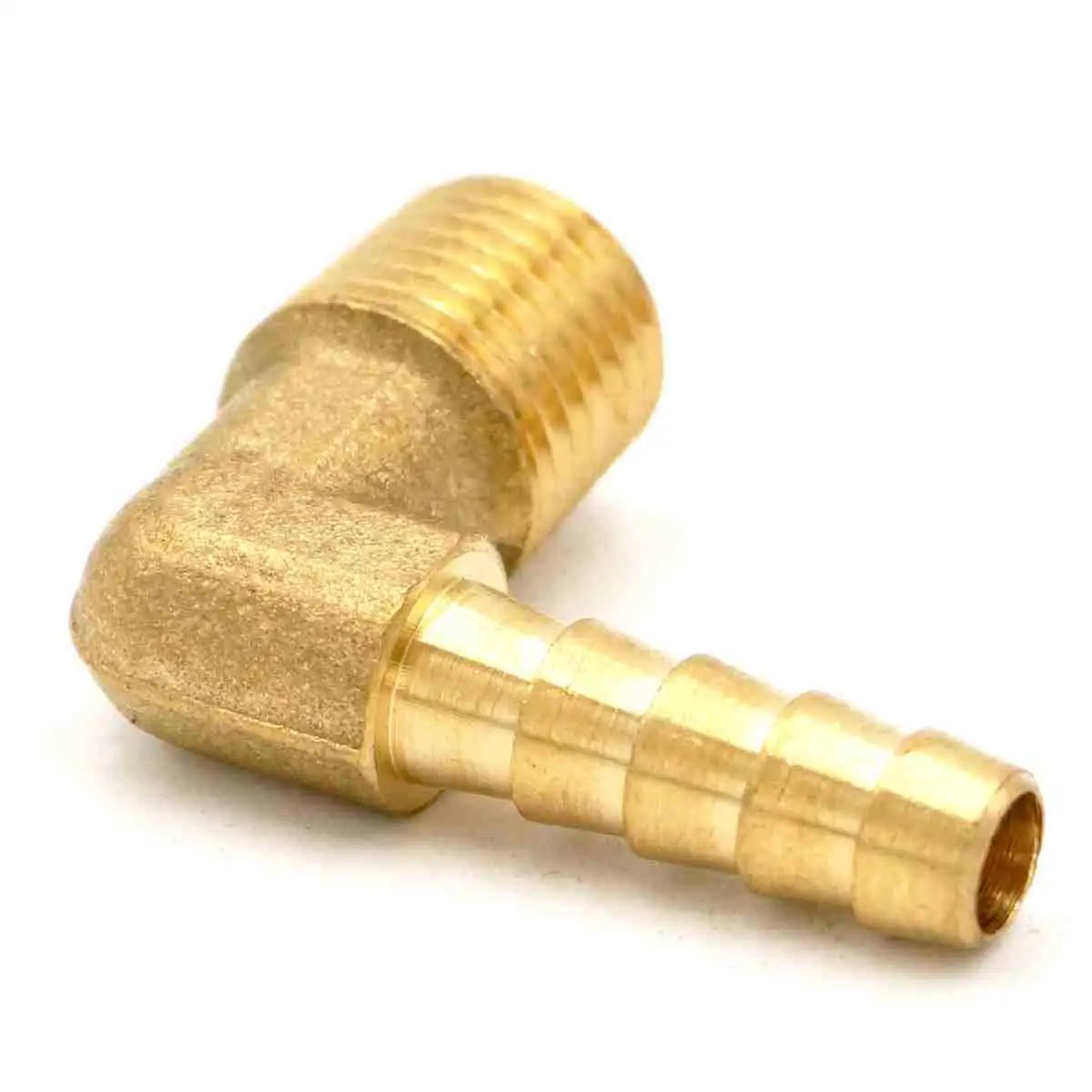 

1/4" NPT Male x 1/4" Hose Barbed Tail Elbow Brass Fuel Fittings Connectors Adapters 229 PSI