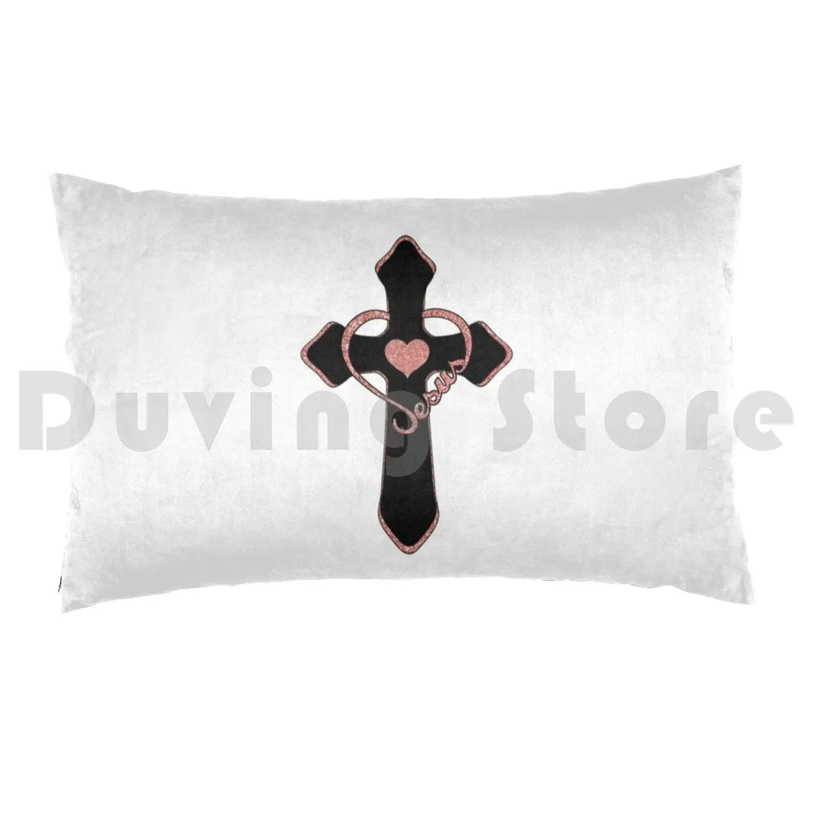 Love Jesus ( Rose Gold ) Pillow Case Printed 50x75 Christian Jesus God Gospel Jesus Cross Faith Lord Religion