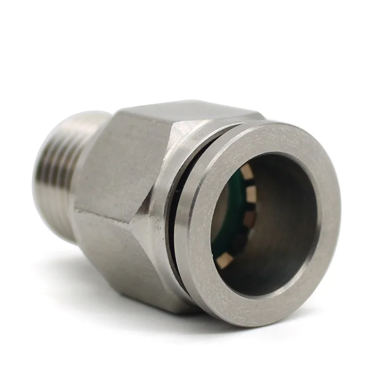 304 Stainless Steel External Thread Pneumatic Quick Coupling PC 1/8" 1/4" 3/8" 1/2" BSP External Thread Trachea Hose Connector