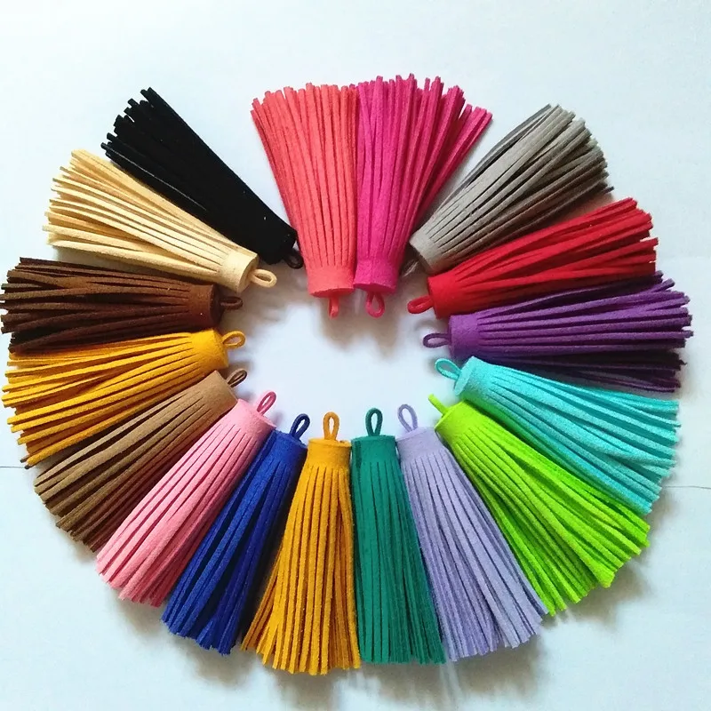 FUYIER New Suede Tassel 18 Colors Big Long Suede Tassel Accessories Charming Pendant For Chain Earrings Bags Phone Curtain