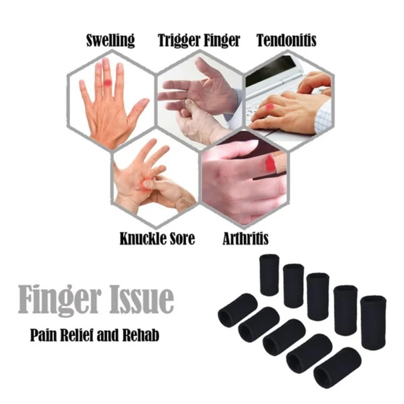 Black Gloves Basketball Knuckle Finger Guard Sports Sheath Finger Guard Protect Fingers Protective Gear Gloves